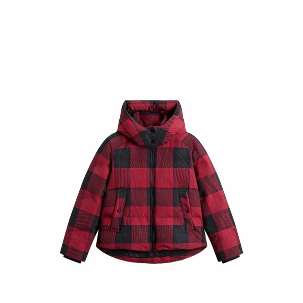 羊毛 金持ち レディース 上衣＆上衣 アウター Check-pattern padded jacket Red