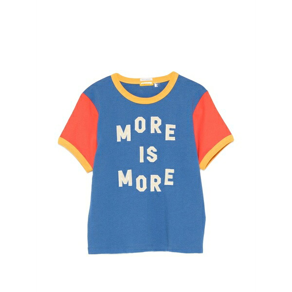 母ちゃん レディース ティーシャツ トップス The itty bitty ringer short-sleeve text-print t-shirt Blue