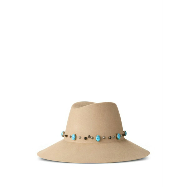 メゾンミッシェル  レディース かぶり笠 添え物 Logo-plaque hat Neutrals