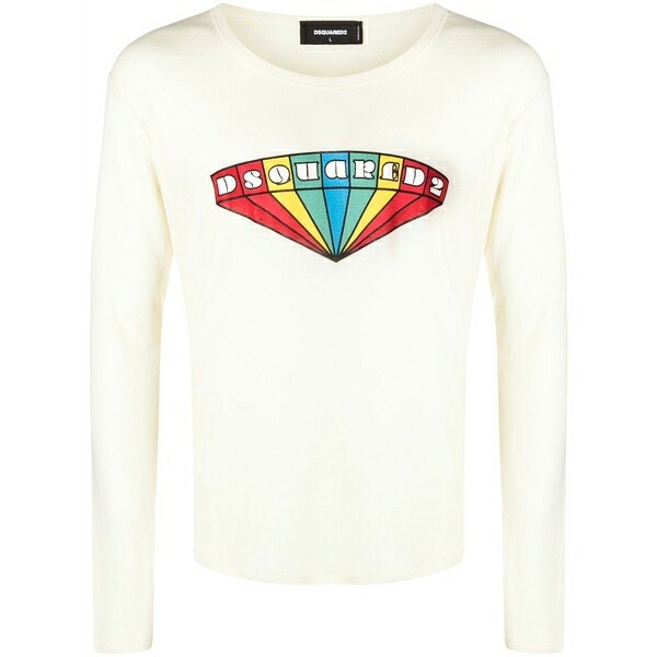 ディースクエアード メンズ パーカー・スウェットシャツ アウター Graphic-print wool sweatshirt Neutrals
