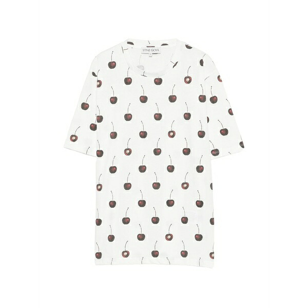 スティーヌ・ゴヤ レディース プルオーバー トップス Cherry-print t-shirt White