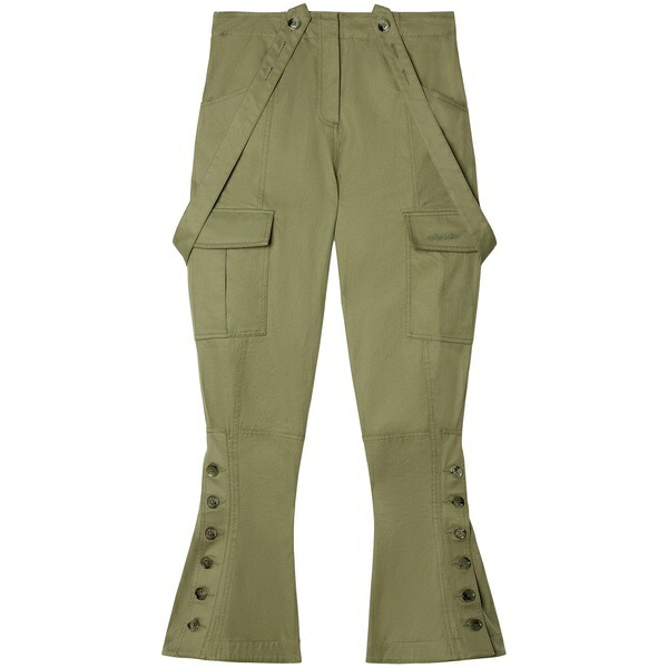 象牙色 レディース 心地よいズボン下 ボトムス Flared cargo pants Green