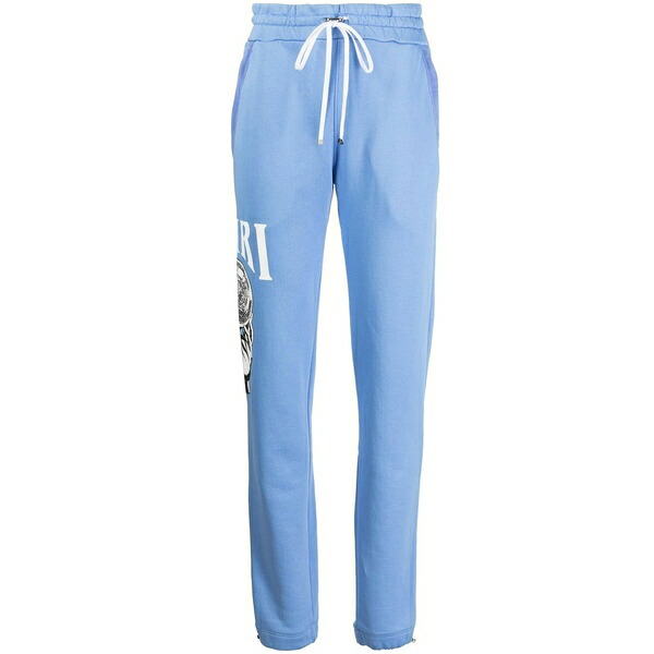 アミリ レディース 心地よいズボン下 ボトムス Graphic-print drawstring sweatpants Blue