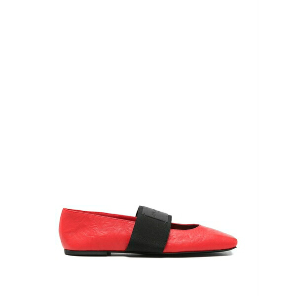 ジバンシー レディース サンダル シューズ Sliced logo-plaque leather ballet flats Red