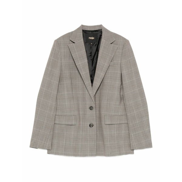 マージュ レディース 上衣＆上衣 アウター Plaid button blazer Grey
