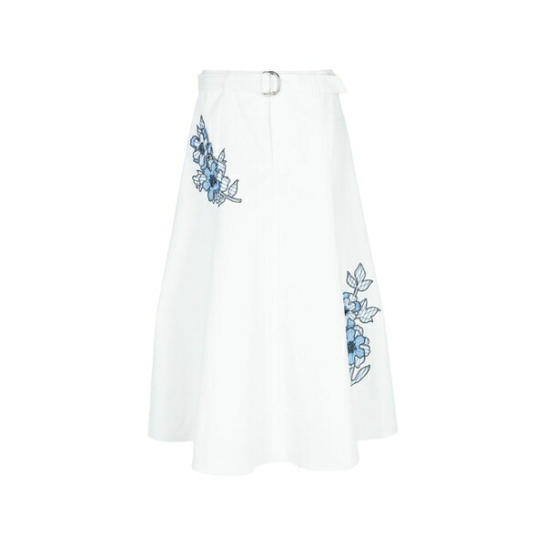 サンクアセプト レディース スコート ボトムス Samara floral-embroidered mid skirt White