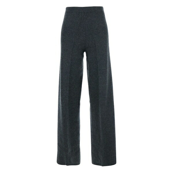セミクチュール レディース 心地よいズボン下 ボトムス Wool high-waisted trousers Black
