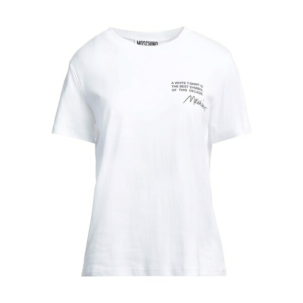 【送料無料】 モスキーノ レディース Tシャツ トップス T-shirts White|asty