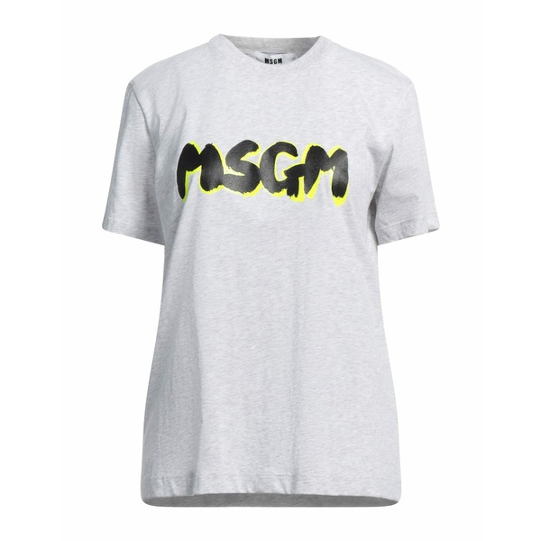【送料無料】 エムエスジイエム レディース Tシャツ トップス T-shirts Grey