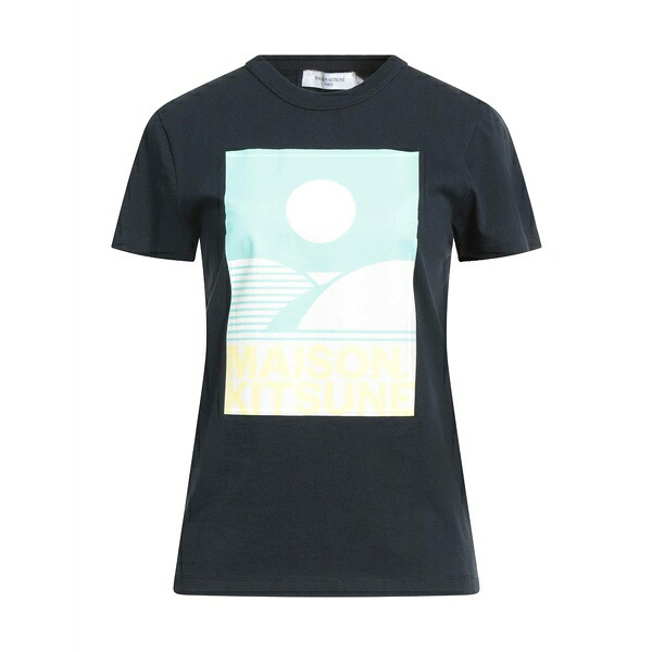 【送料無料】 メゾン キツネ レディース Tシャツ トップス T-shirts Blue|asty
