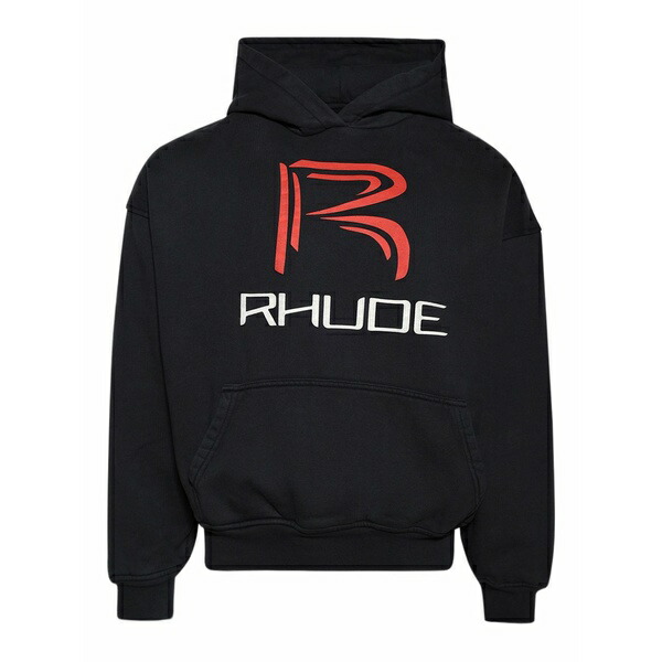 ルード メンズ パーカー・スウェットシャツ アウター Logo-print hoodie Black