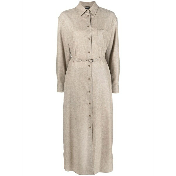 アスペジ レディース ワンピース トップス Button-down dress Neutrals|asty