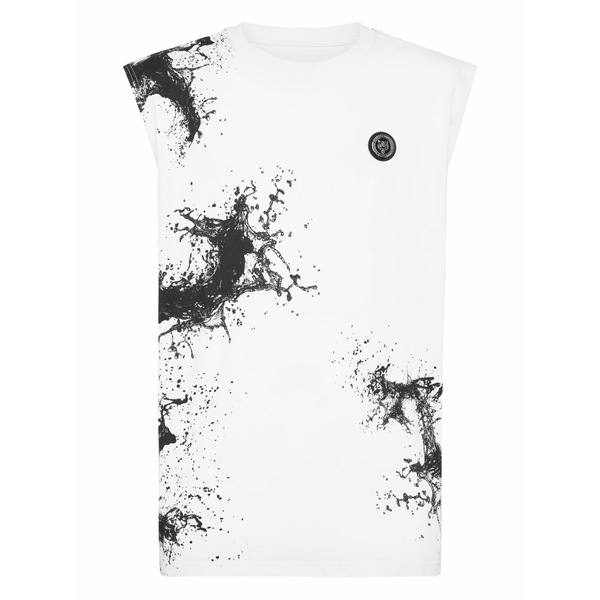 飾り気の無い運動競技 メンズ プルオーバー トップス Splash tank top White