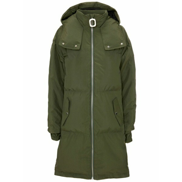 J.W.アンダーソン レディース 厚地の外套 アウター Padded hooded coat Green
