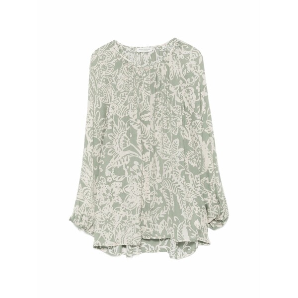 マルコポーロ レディース シャツ トップス Floral-print long-sleeve shirt Green｜asty