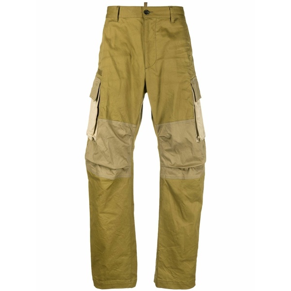 ディースクエアード メンズ カジュアルパンツ ボトムス Logo-print cargo trousers Green|asty