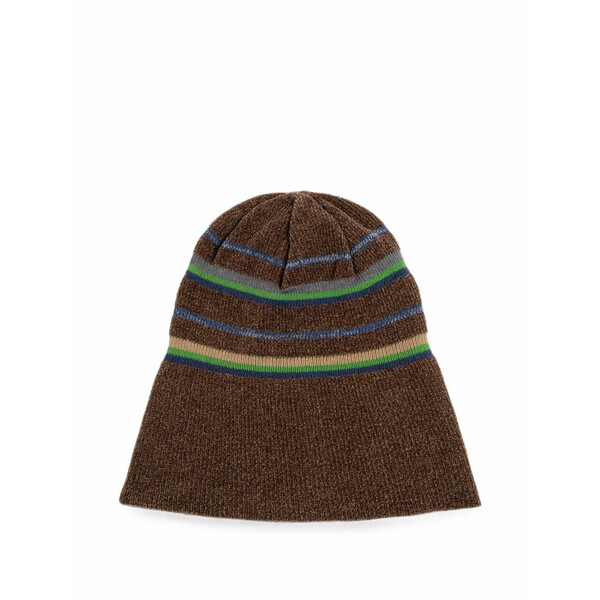 マルタンマルジェラ メンズ 帽子 アクセサリー Striped-pattern beanie hat Brown|asty