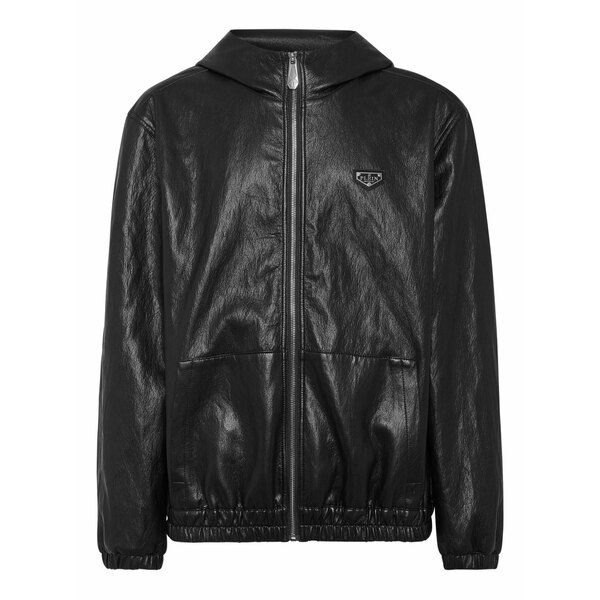 フィリッププレイン メンズ ジャケット＆ブルゾン アウター Zip-up hooded jacket Black｜asty