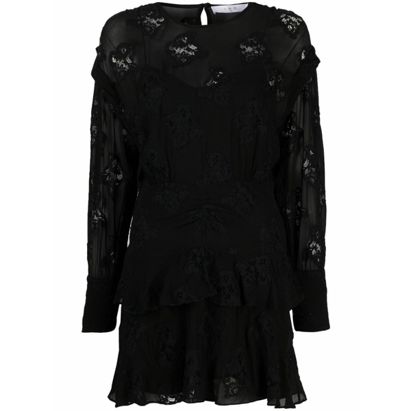イロ レディース ワンピース トップス Levoca guipure-lace a-line dress Black｜asty