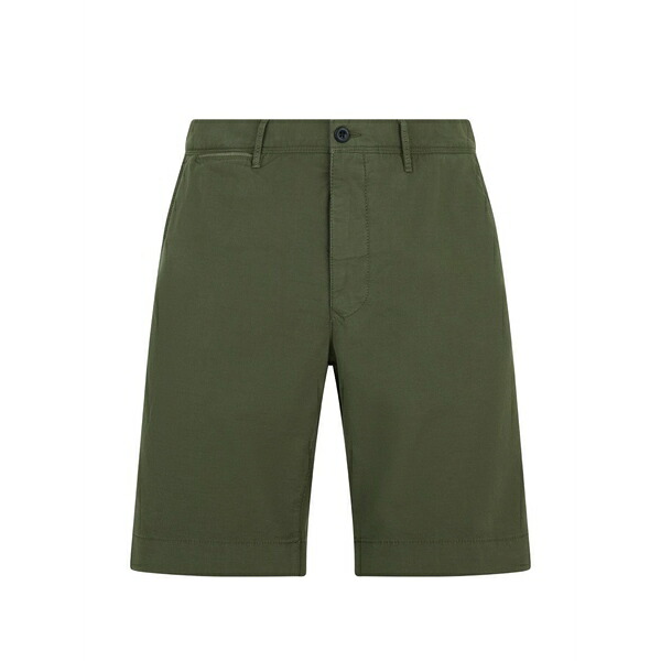 スローウエア メンズ カジュアルパンツ ボトムス Straight-leg flap-pocket shorts Green｜asty