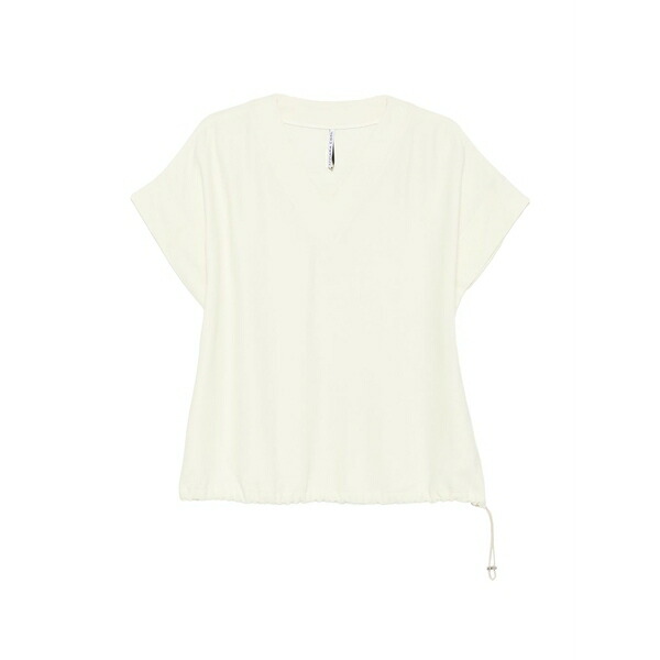 リビアナコンティ レディース Tシャツ トップス Drawstring v-neck t-shirt Neutrals｜asty