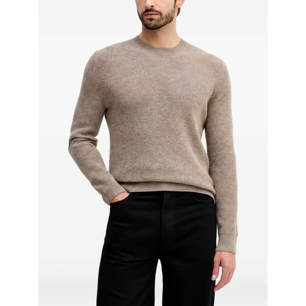 シスレー メンズ ニット&セーター アウター Ribbed-knit crew-neck sweater Neutrals｜asty