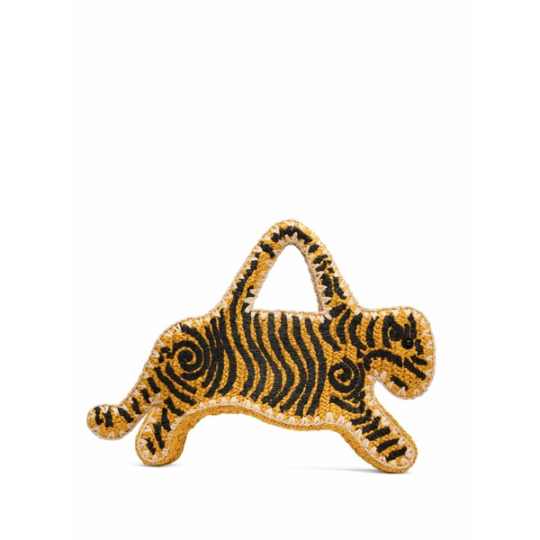 サイモンミラー レディース トートバッグ バッグ Tiger-shaped raffia tote bag Orange|asty