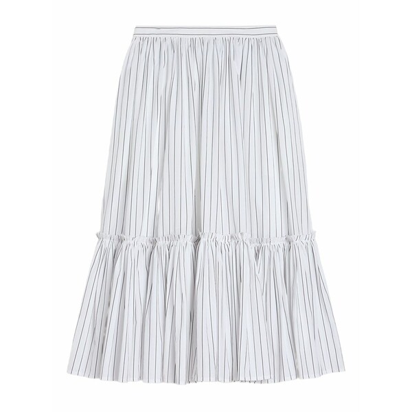 ジル・サンダー レディース スカート ボトムス Striped gathered midi skirt White｜asty