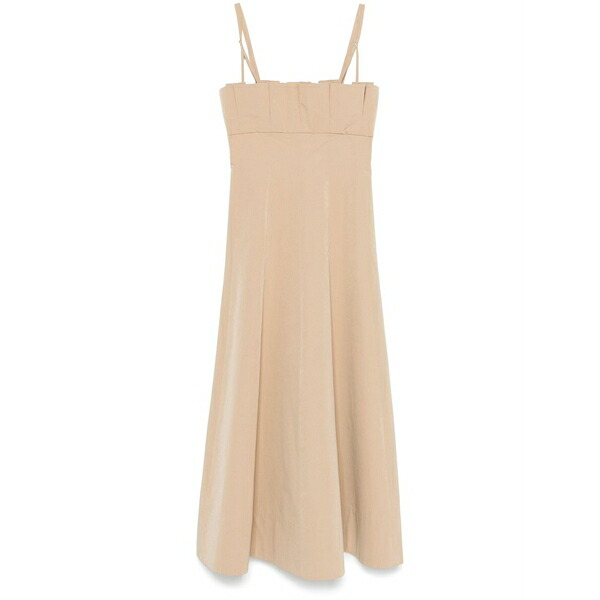 フィロソフィーデロレンゾセラフィーニ レディース ワンピース トップス Pleat-detail midi dress Neutrals｜asty