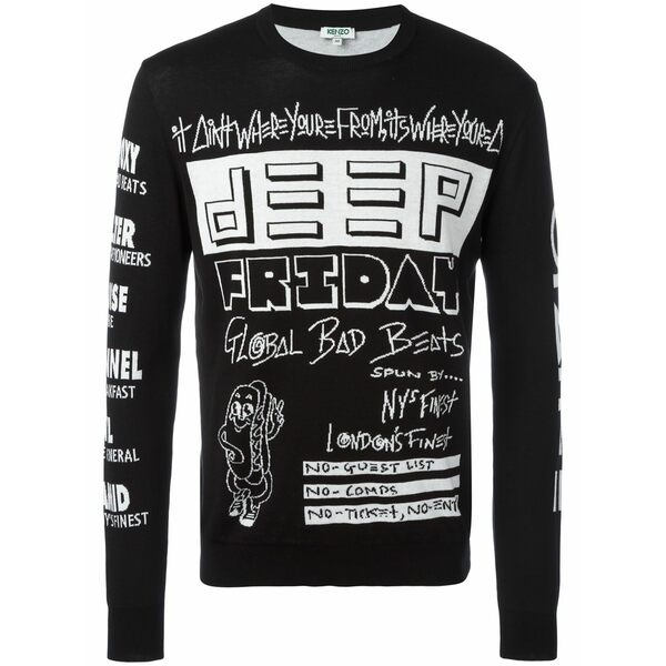 ケンゾー メンズ ニット&セーター アウター Flyers jumper Black｜asty