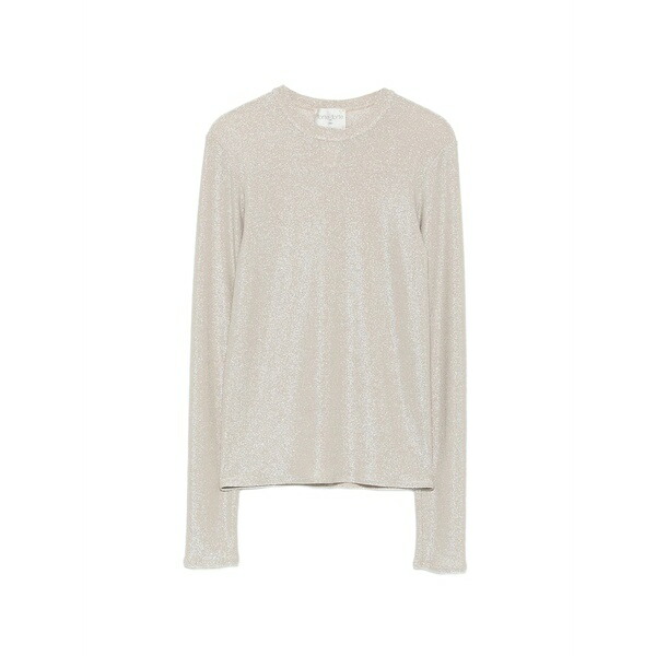 フォルテ フォルテ レディース Tシャツ トップス Glitter-effect long-sleeve t-shirt Silver|asty