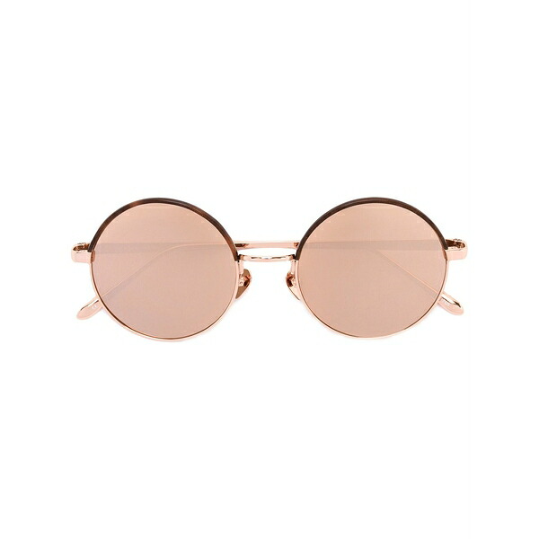リンダ ファロー メンズ サングラス・アイウェア アクセサリー Round frame sunglasses Metallic｜asty