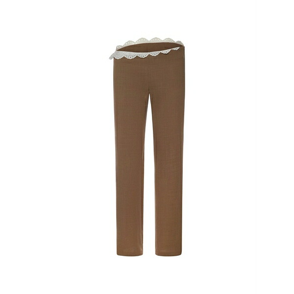 マグダ・ブトリム レディース カジュアルパンツ ボトムス Lace-trim trousers Brown｜asty 129,900円