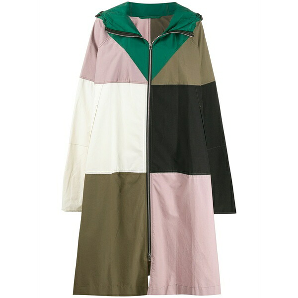 コルヴィル レディース コート アウター Hooded patchwork coat Neutrals|asty
