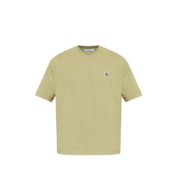 ストーンアイランド メンズ Tシャツ トップス Logo-patch t-shirt Green｜asty