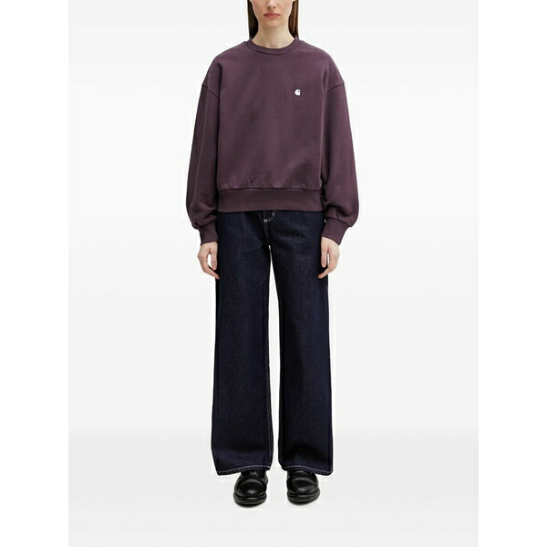 カーハート レディース ニット&セーター アウター Casey logo-embroidered sweatshirt Purple|asty