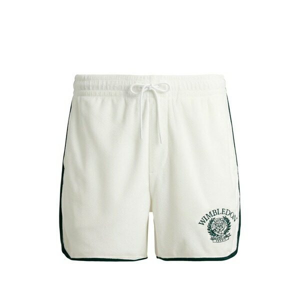 ラルフローレン メンズ カジュアルパンツ ボトムス Embroidered striped jersey trim shorts White|asty