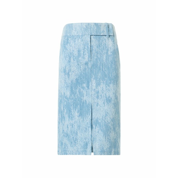 アクリス プント レディース スカート ボトムス jacquard textured front-slit midi skirt Blue｜asty