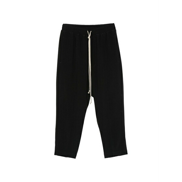 リックオウエンス レディース カジュアルパンツ ボトムス Drawstring cropped trousers Black|asty