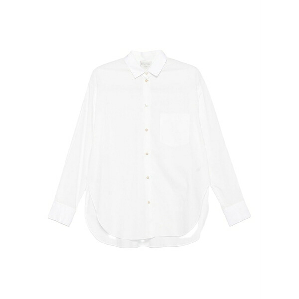 フォルテ フォルテ レディース シャツ トップス Chest-pocket cotton shirt White|asty