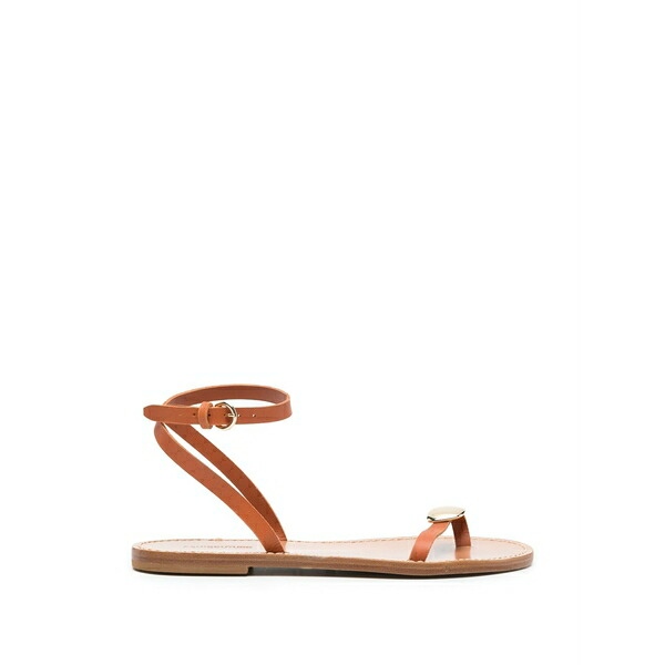 セミクチュール レディース サンダル シューズ Metal-embellished ankle-strap sandals Brown｜asty