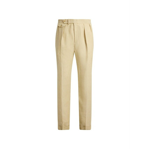 ラルフ・ローレン パープルレーベル メンズ カジュアルパンツ ボトムス Gregory flat-front linen trousers Neutrals|asty