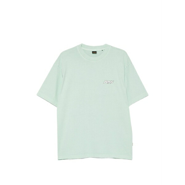ボス メンズ Tシャツ トップス Logo-print t-shirt Green｜asty
