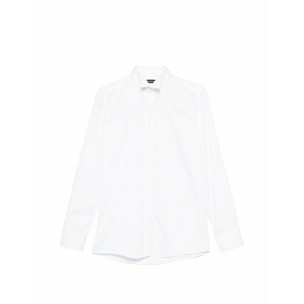 カルロ ピニャテッリ メンズ シャツ トップス Concealed-fastening shirt White｜asty