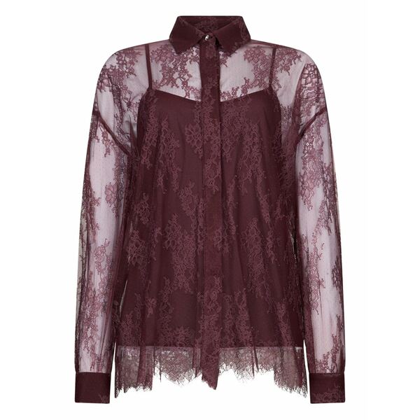 リュージョー レディース シャツ トップス Chantilly lace shirt Brown|asty