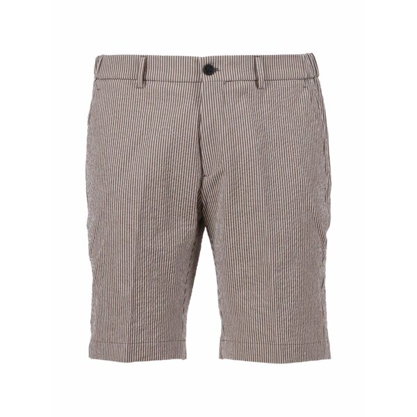ベルウィッチ メンズ カジュアルパンツ ボトムス Striped seersucker bermuda shorts Brown|asty