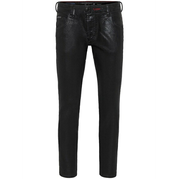 フィリッププレイン メンズ デニムパンツ ボトムス Skull mid-rise skinny jeans Black|asty