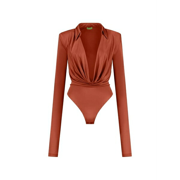 ゲージ81 レディース シャツ トップス Bauska draped v-neck bodysuit Brown｜asty