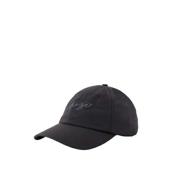 ケンゾー メンズ 帽子 アクセサリー Logo-embroidered baseball cap Black｜asty