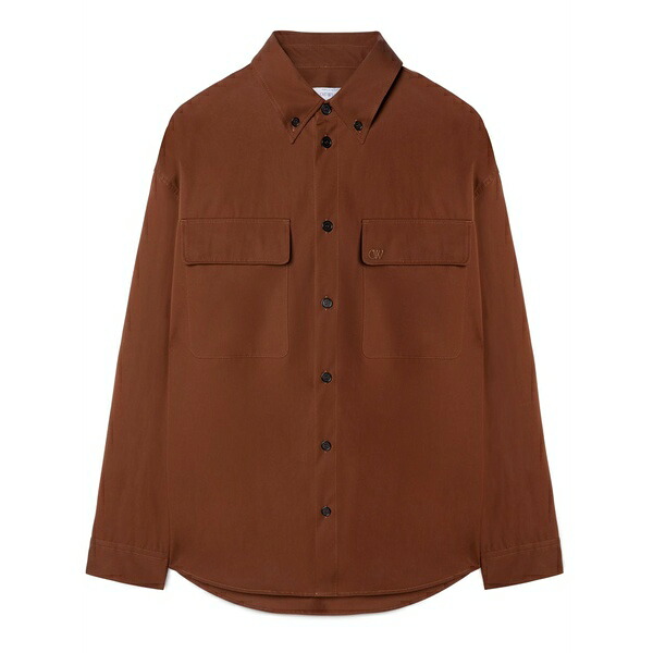 オフホワイト メンズ シャツ トップス Ow emb cotgab milit shirt Brown｜asty